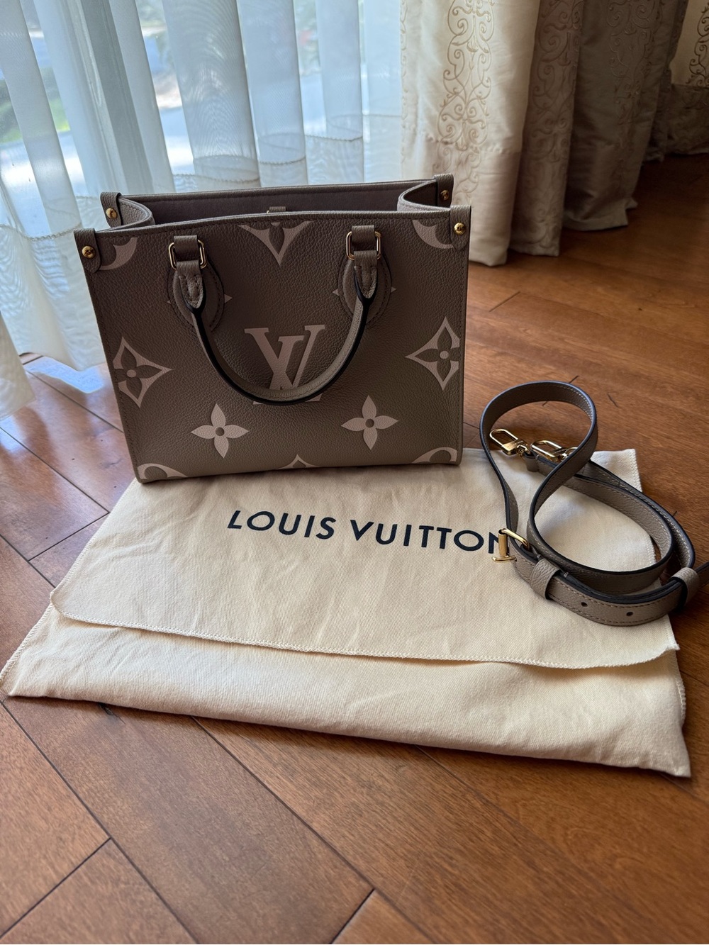 Louis Vuitton Monogram Empreinte Onthego BB Bag Tourterelle Creme